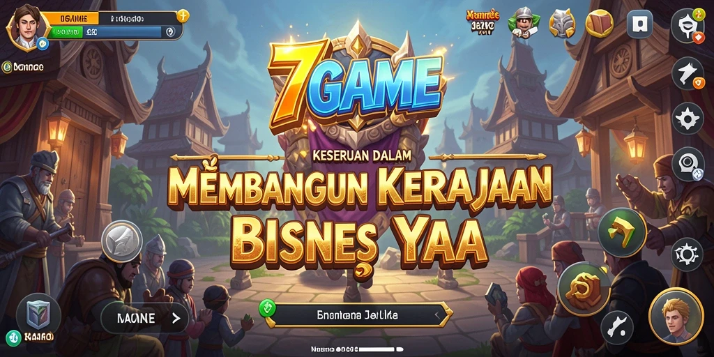 Tangkapan layar gameplay menunjukkan aksi membangun kerajaan bisnis di 7GAME.
