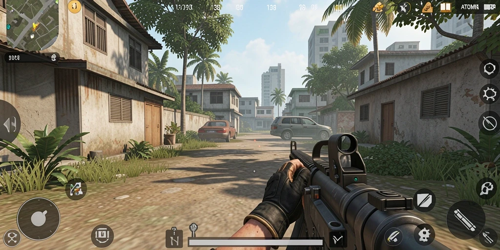 Tangkapan layar ATOM138 menampilkan aksi seru dalam gameplay TPS.