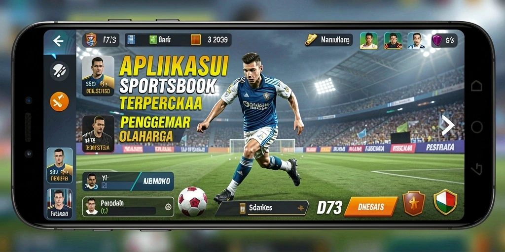 Screenshot gameplay D73 yang menunjukkan taruhan olahraga yang seru.