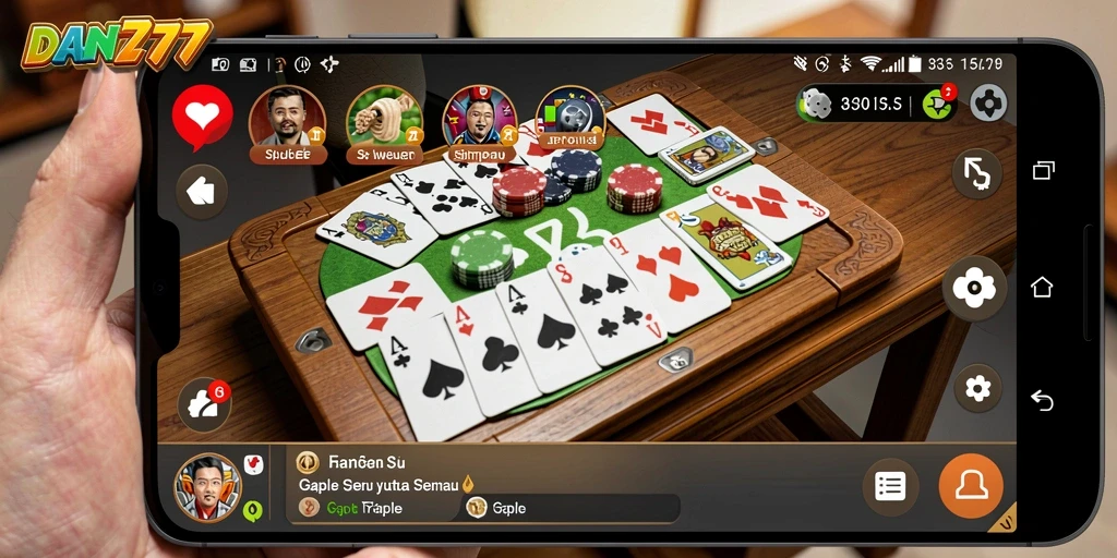 Tampilan gameplay Gaple yang seru dalam DAN777.