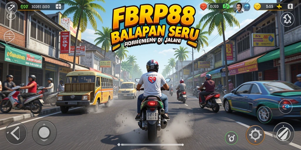 Tampilan gameplay seru dari balapan FBRP88 yang memukau.