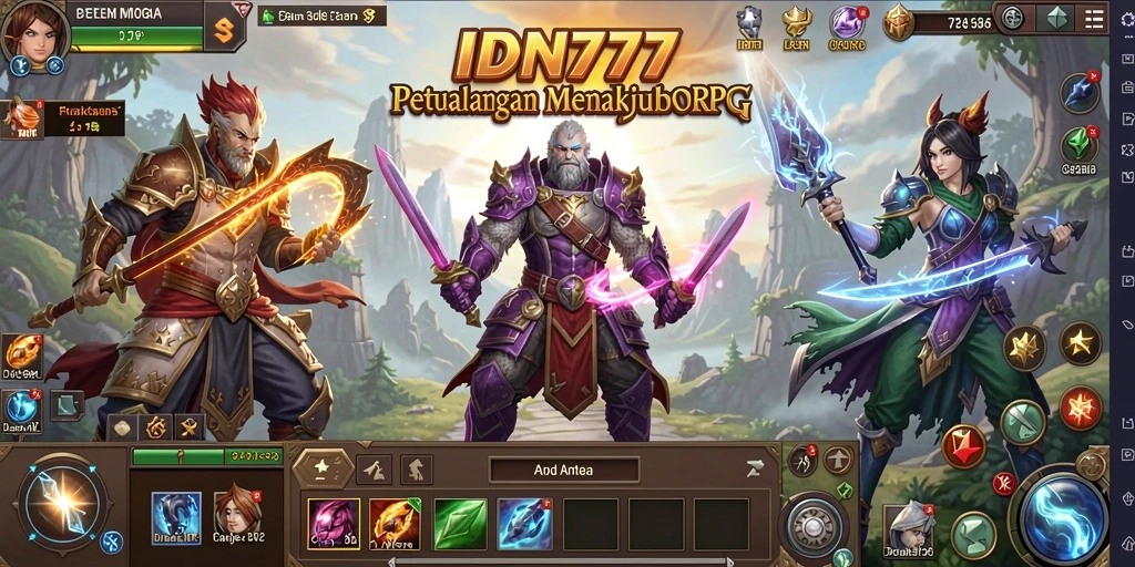 Screenshot menampilkan pertarungan epik dalam game MMORPG IDN777.
