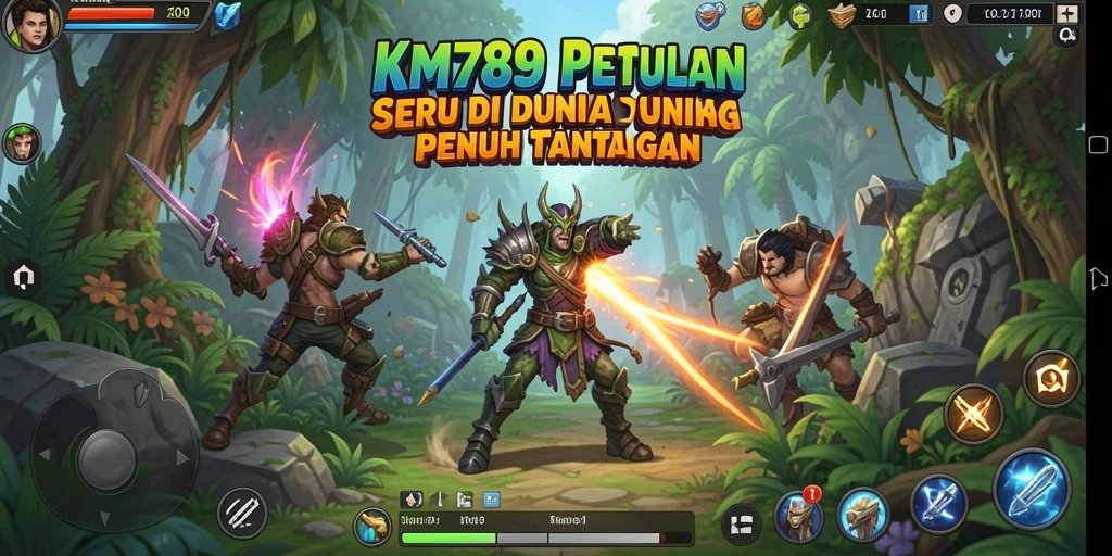 Screenshot utama KM789 menampilkan aksi gameplay petualangan yang mendebarkan.