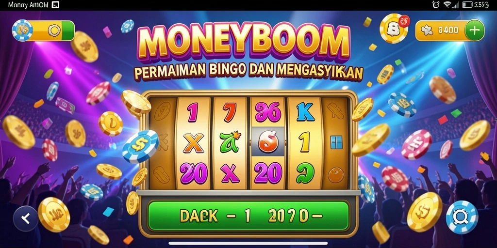 Tampilan gameplay seru di MONEYBOOM saat bermain Bingo.