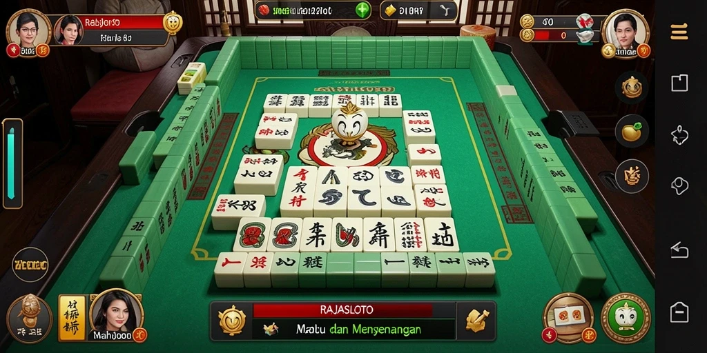 Tampilan gameplay menarik dari RAJASLOTO dalam permainan Mahjong.