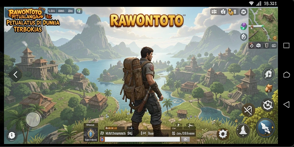 Gameplay seru di dunia terbuka RAWONTOTO yang penuh petualangan.