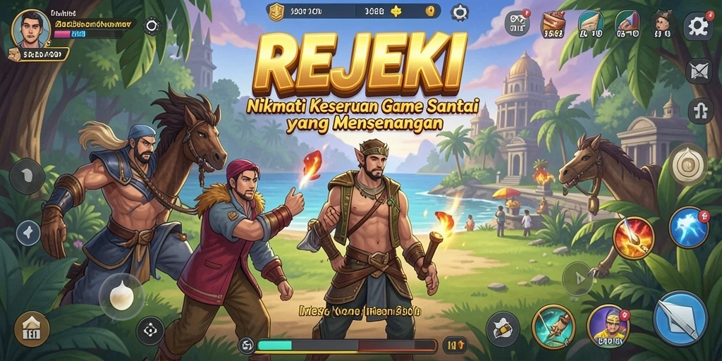 Tampilan gameplay REJEKI yang menyenangkan dan penuh warna.