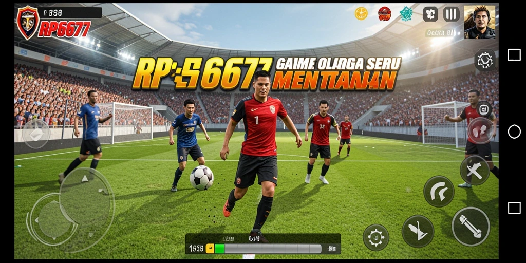 Gameplay seru dalam RP6677 menunjukkan pertandingan olahraga yang intens.