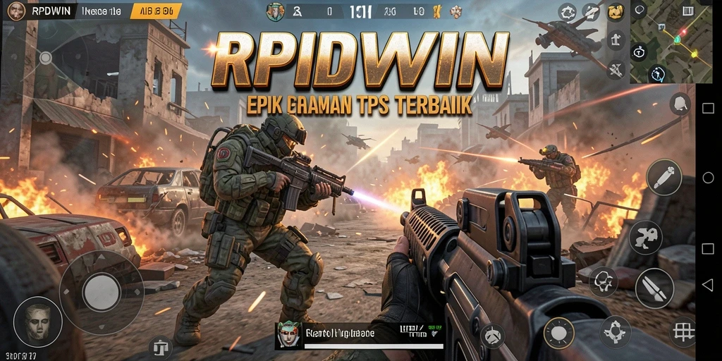 Tangkapan layar RPIDWIN menampilkan aksi pertempuran seru dalam game TPS.